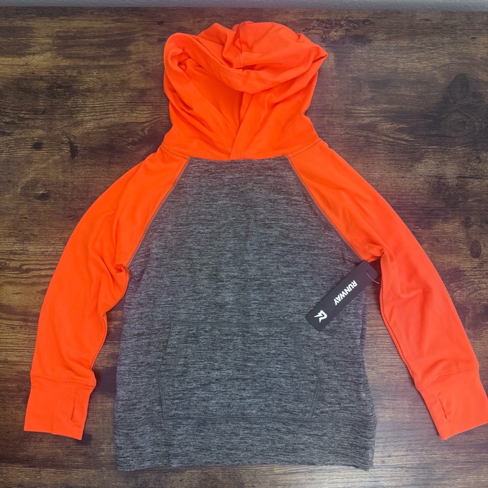 Runway quick dry Orange and Gray perfomance Hoodie Size 2T